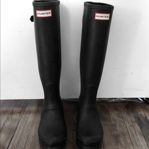 Hunter Tall Black Original Matte Boots